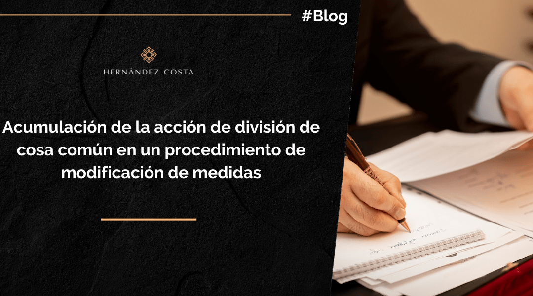 Acumulación de la acción de división de cosa común en un procedimiento de modificación de medidas